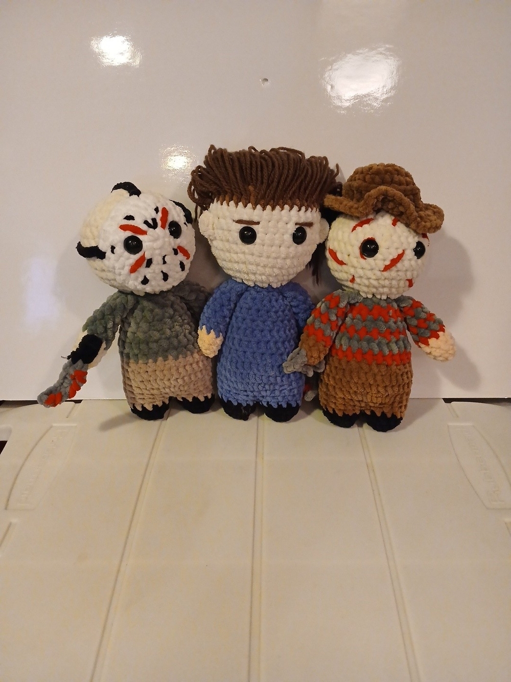 Handmade Horror Plush Dolls Jason Voorhees , Mike Myers & Freddy 9"  Crochet